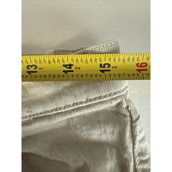 LOFT The High Waist Straight Crop Jeans Size 10 Womens Beige Raw Hem Denim Boho - Picture 6 of 14